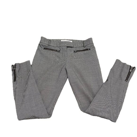 Veronica Beard Houndstooth Zipper Black White Pants Size 2 28 - Picture 10 of 16